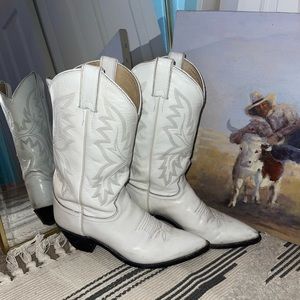 Vintage White Justin Boots